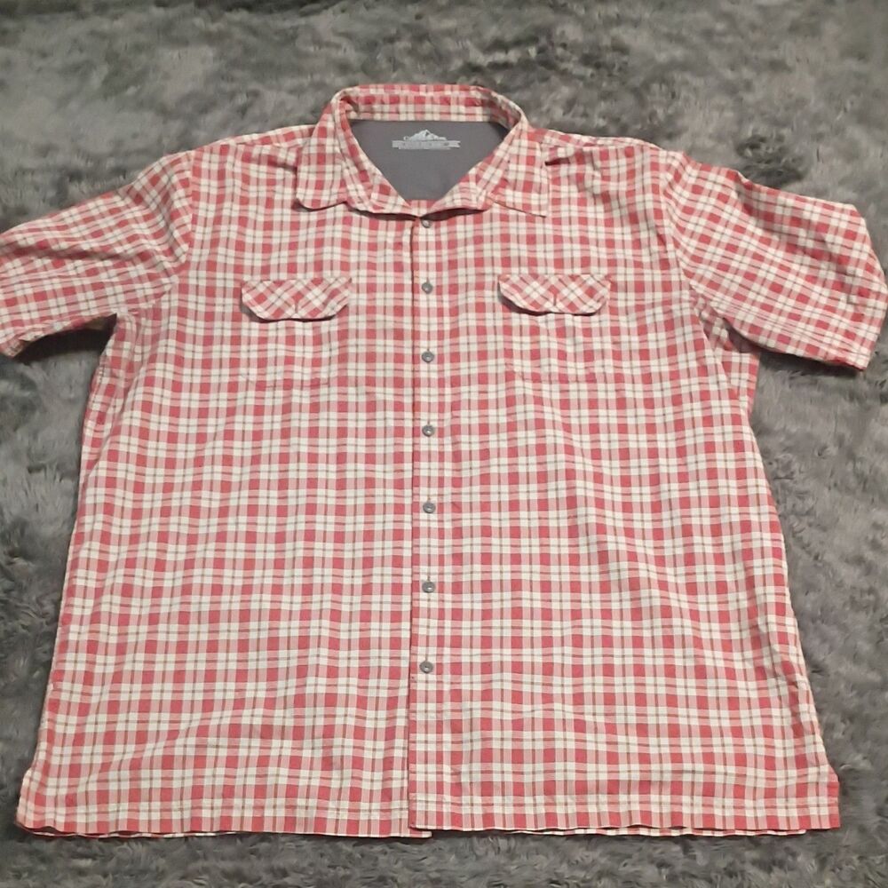 Croft & Barrow Quick-Dry Plaid Shirt Men’s 3XLT Red/White/Gray Button-Up